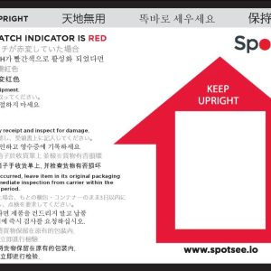 TiltWatch® XTR Multilingual Companion Labels (200 labels/roll) – EN/JA/KO/ZH